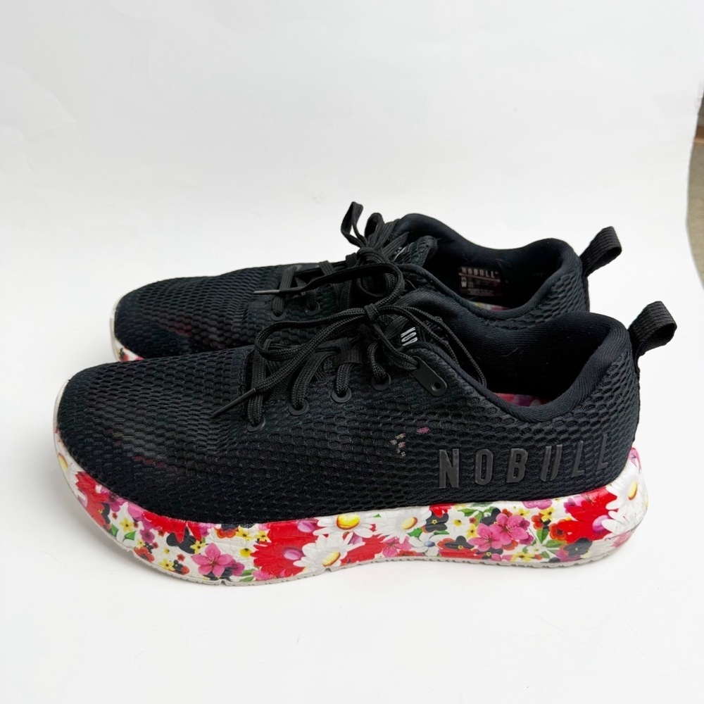 Nobull Black Floral Mesh Sneakers Size 11 - Picture 5 of 7